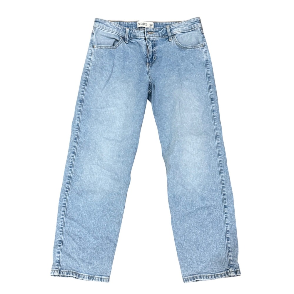 Abercrombie Kids Mid Rise Boyfriend Jeans Light Wash Blue Size 15/16 Short